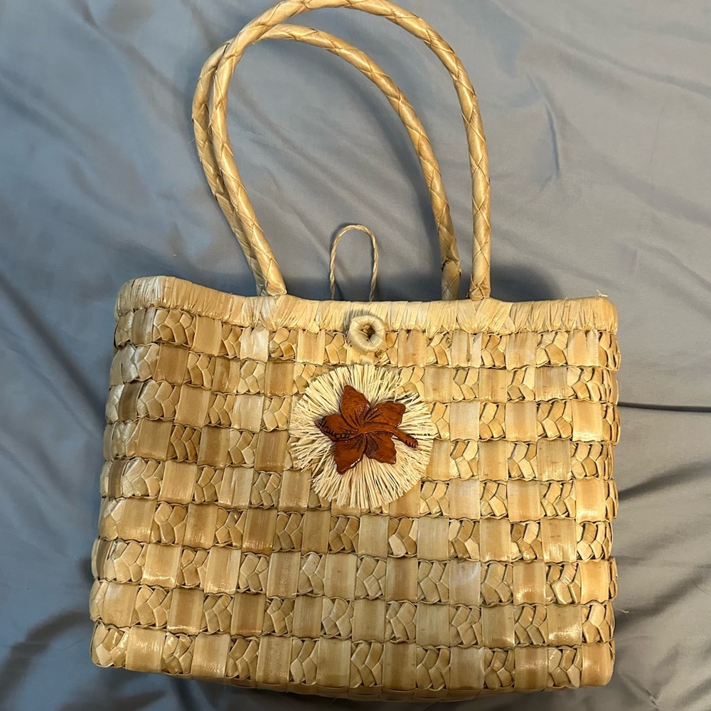 Woven Straw Tote Bag from Hawaii